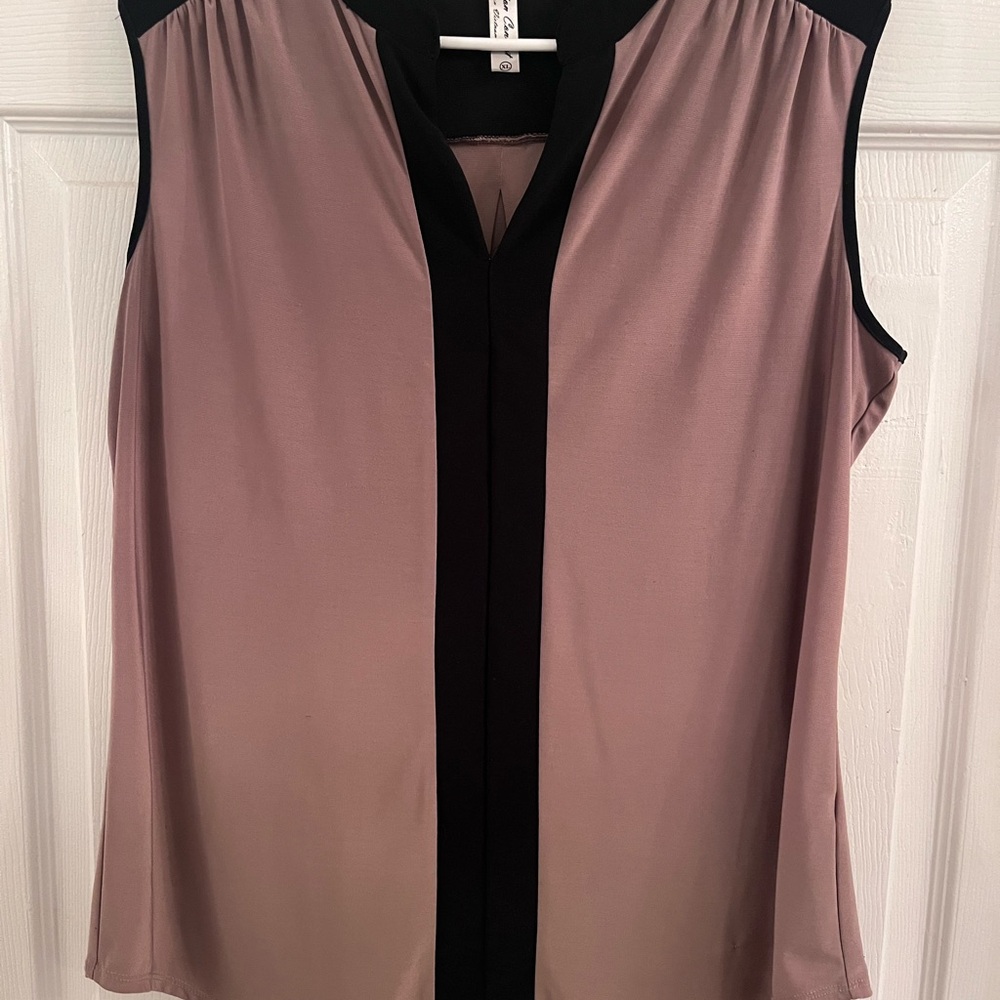 PerSeption Concept Mauve and Black Blouse